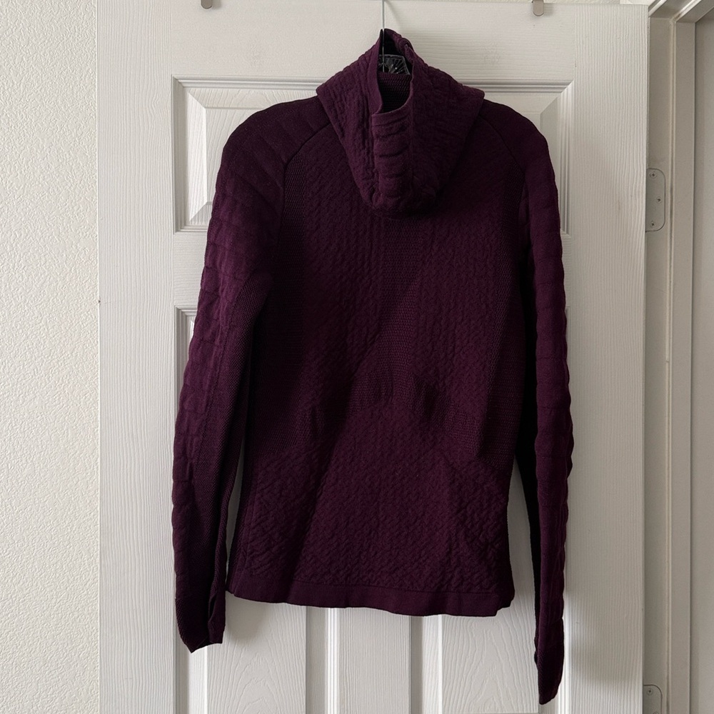 Icebreaker Purple Zoneknit Explore Merino Wool Blend Zip Hoodie Jacket - Picture 4 of 12